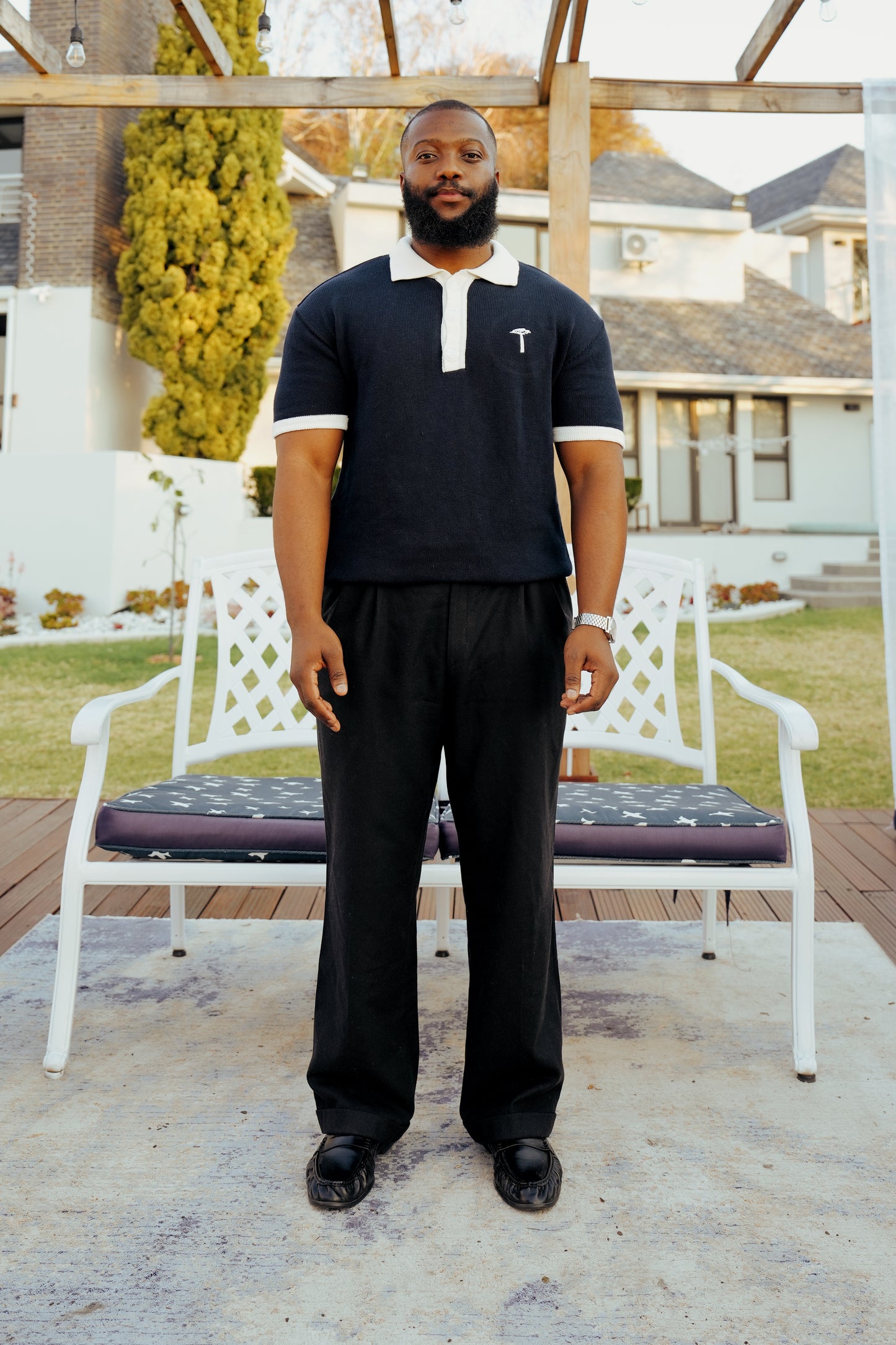 Navy Knit Golfer
