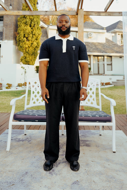 Navy Knit Golfer