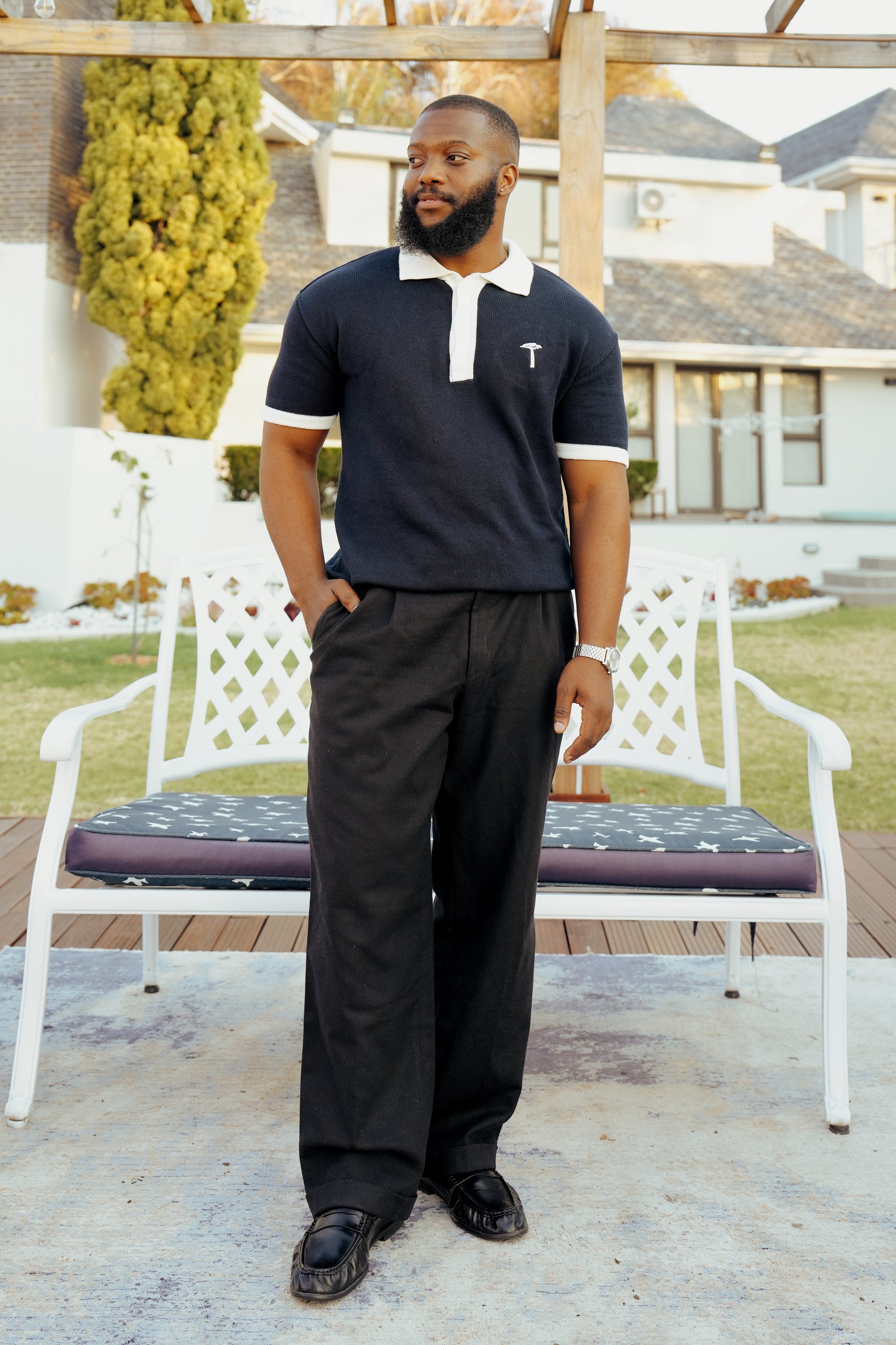 Navy Knit Golfer