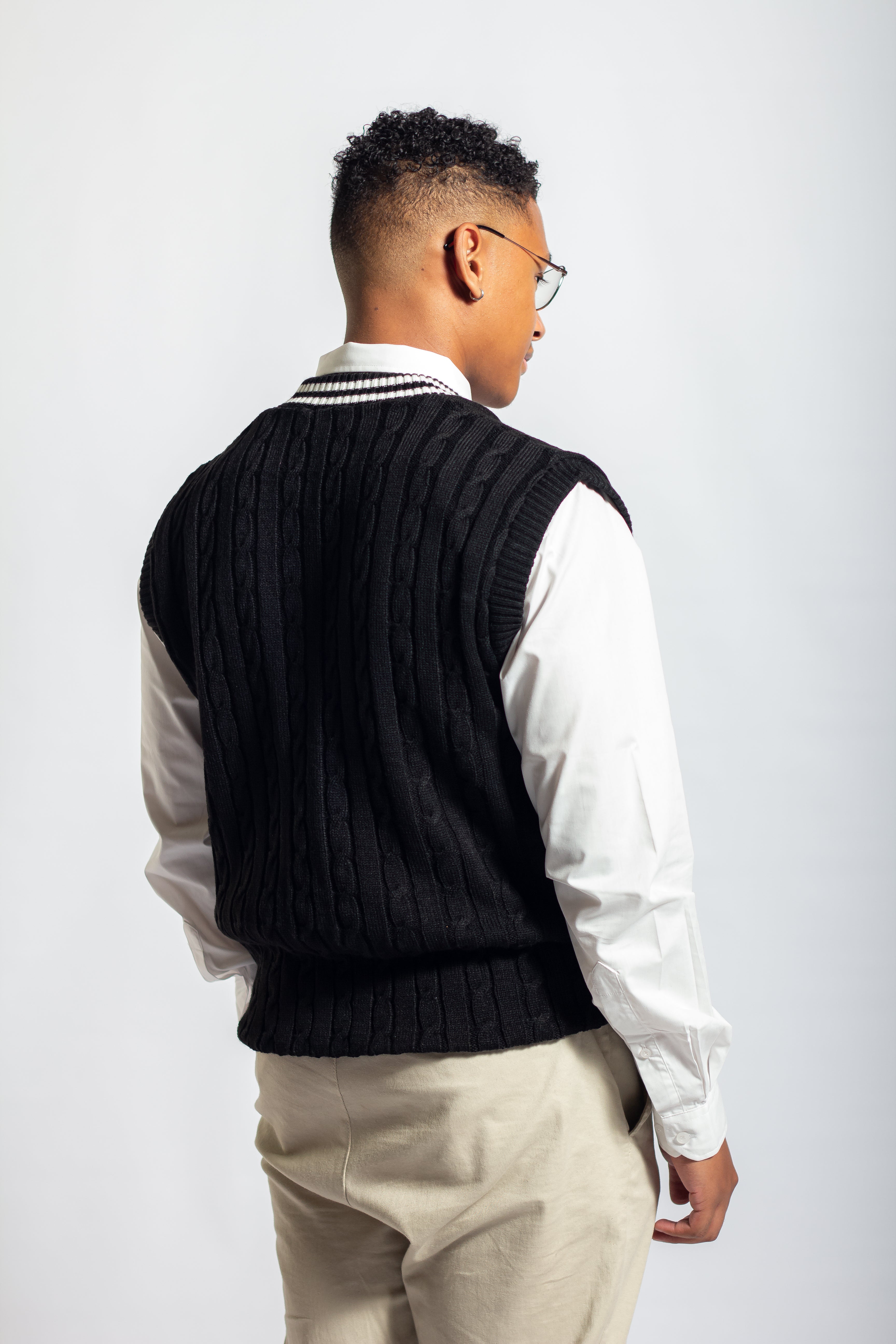 Unisex Black & White Cricket Vest – Bakari Menswear