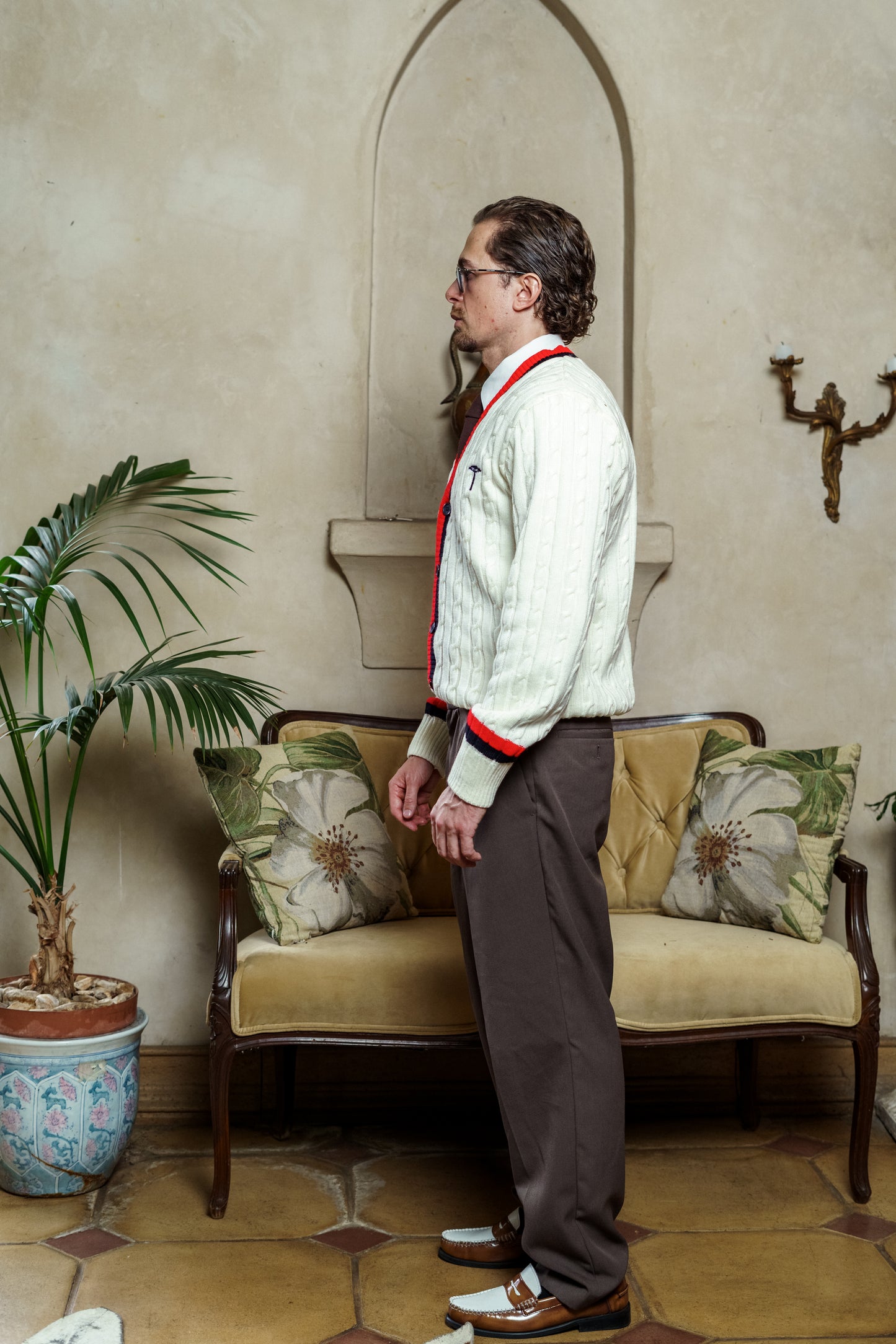 CREAM TENNIS CARDIGAN