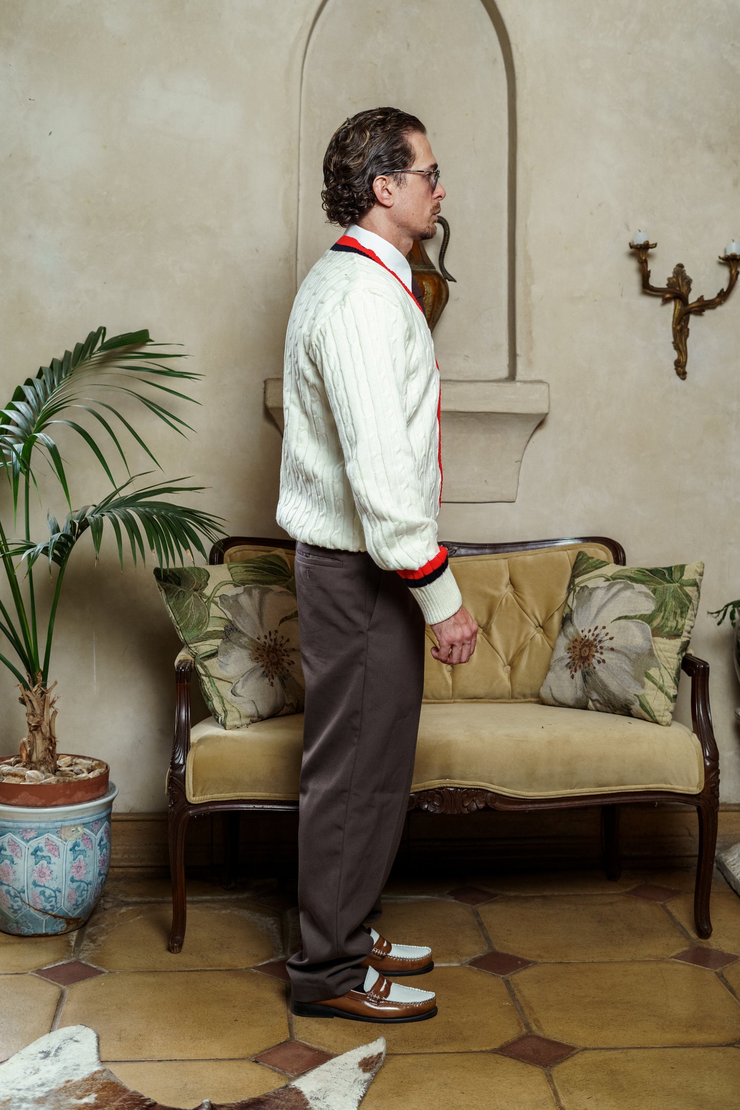 CREAM TENNIS CARDIGAN