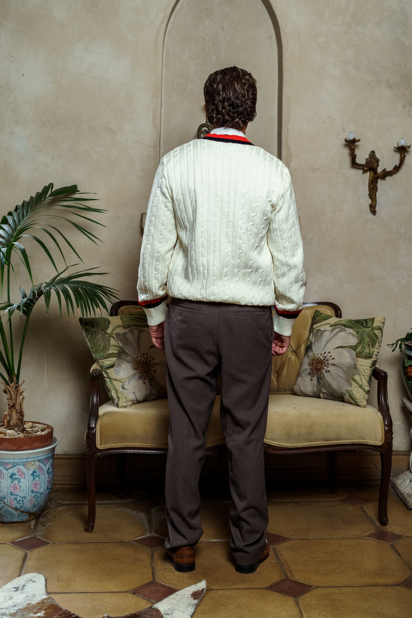 CREAM TENNIS CARDIGAN
